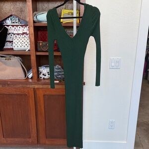 Hera Collection Deep Green midi Long Sleeve Dress